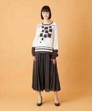 RBHED51290 HIROKO BIS(ヒロコ ビス) かまぼこプリーツスカート /洗える ダークグレー