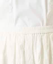 RBHFD26290 HIROKO BIS(ヒロコ ビス) ボタニカルモチーフロング丈スカート ホワイト