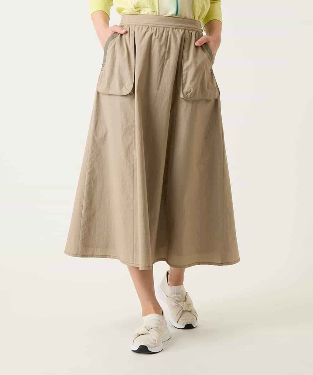RBHFD31290 HIROKO BIS(ヒロコ ビス) リネンライクアウトポケットフレアスカート ベージュ