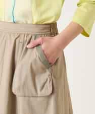 RBHFD31290 HIROKO BIS(ヒロコ ビス) リネンライクアウトポケットフレアスカート ベージュ