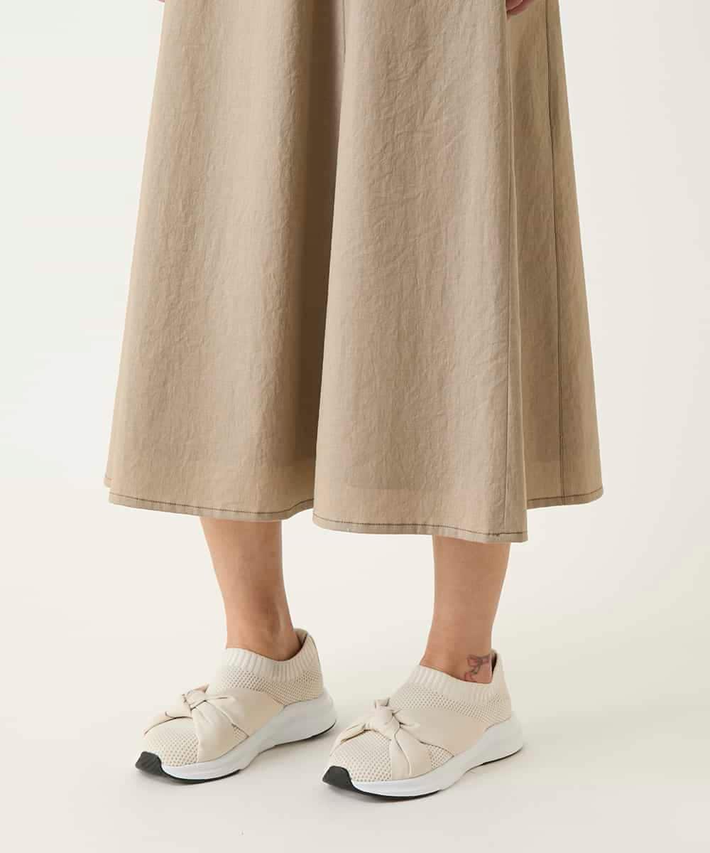 RBHFD31290 HIROKO BIS(ヒロコ ビス) リネンライクアウトポケットフレアスカート ベージュ