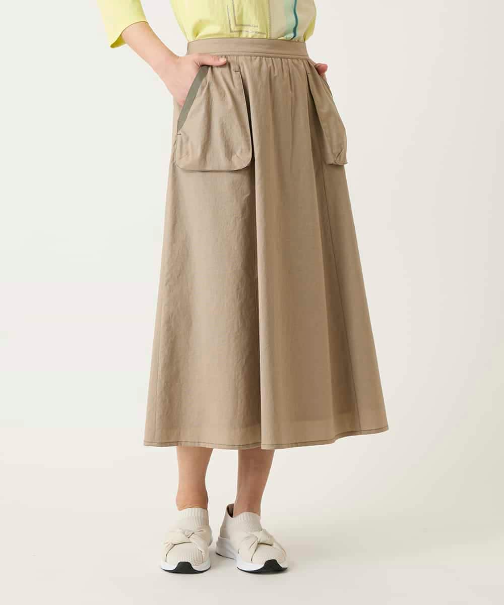 RBHFD31290 HIROKO BIS(ヒロコ ビス) リネンライクアウトポケットフレアスカート ベージュ