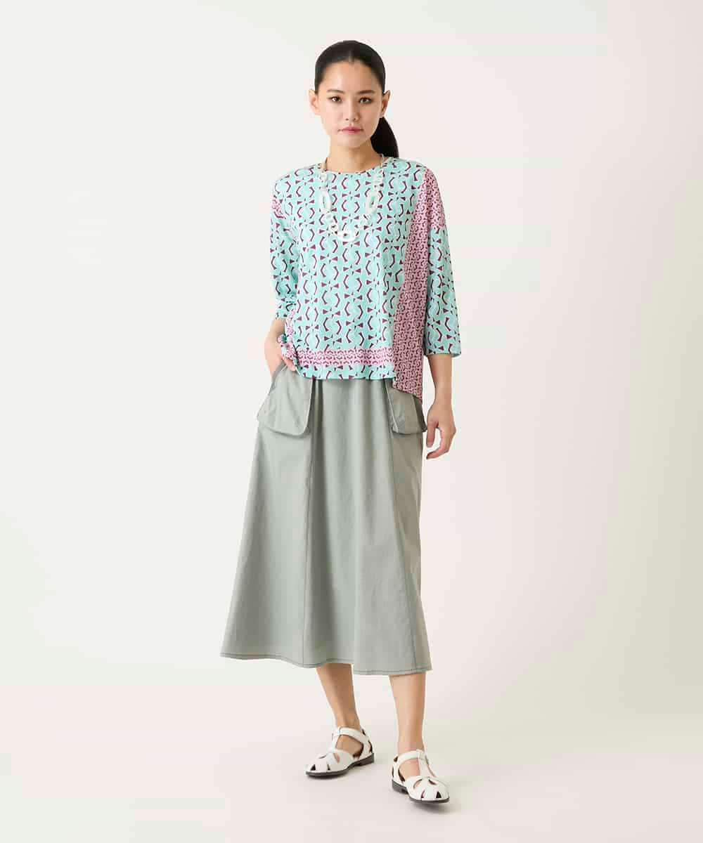 RBHFD31290 HIROKO BIS(ヒロコ ビス) リネンライクアウトポケットフレアスカート ベージュ