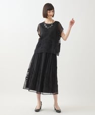 RBHGA31360 HIROKO BIS(ヒロコ ビス) ドットフラワーシャーリングスカート ライトグレー
