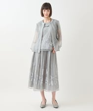 RBHGA31360 HIROKO BIS(ヒロコ ビス) ドットフラワーシャーリングスカート ライトグレー