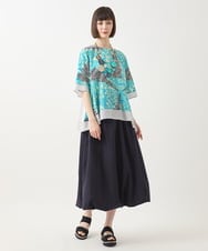 RBHGA50260 HIROKO BIS(ヒロコ ビス) 【撥水】ストレッチタフタバルーンヘムスカート /洗濯機で洗える カーキ