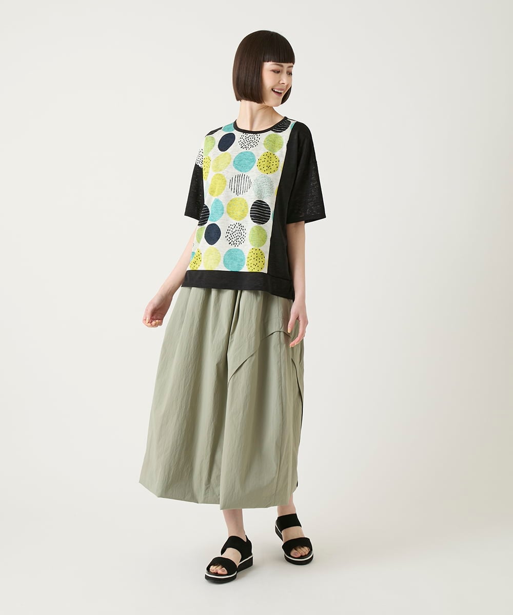 RBHGE59260 HIROKO BIS(ヒロコ ビス) カーブタックバルーンスカート カーキ