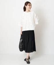 RBHGS50230 HIROKO BIS(ヒロコ ビス) 【洗える】プリーツ×ティアードエアリーフレアスカート ブラック