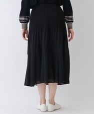 RBHGS50230 HIROKO BIS(ヒロコ ビス) 【洗える】プリーツ×ティアードエアリーフレアスカート ブラック