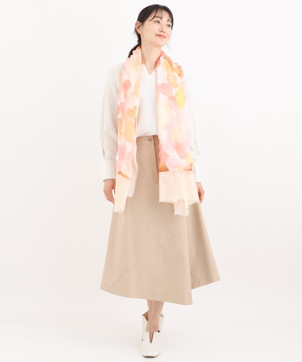 RBHHP15230 HIROKO BIS(ヒロコ ビス) 【洗える】切り替えデザインフレアスカート ベージュ