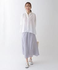 RBHHS15270 HIROKO BIS(ヒロコ ビス) 【洗える】ストライプデザインフレアスカート ピンク