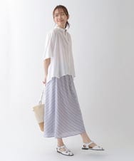 RBHHS15270 HIROKO BIS(ヒロコ ビス) 【洗える】ストライプデザインフレアスカート ピンク