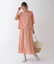 RBHHS15270 HIROKO BIS(ヒロコ ビス) 【洗える】ストライプデザインフレアスカート ピンク