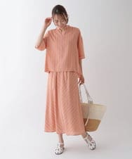 RBHHS15270 HIROKO BIS(ヒロコ ビス) 【洗える】ストライプデザインフレアスカート ピンク