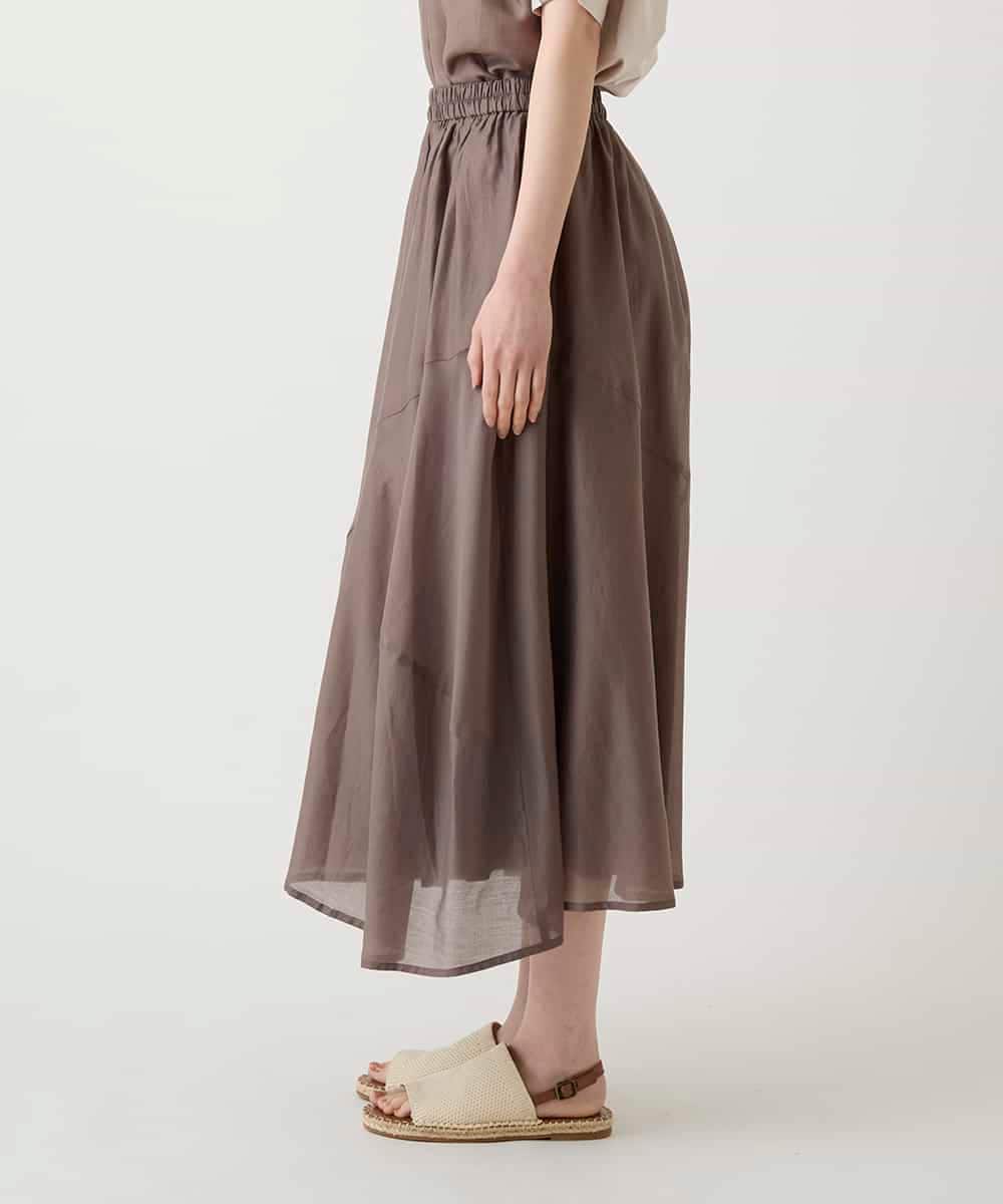 RBHIE04260 HIROKO BIS(ヒロコ ビス) メッシュアクセントアシンメトリースカート /洗える ブラウン