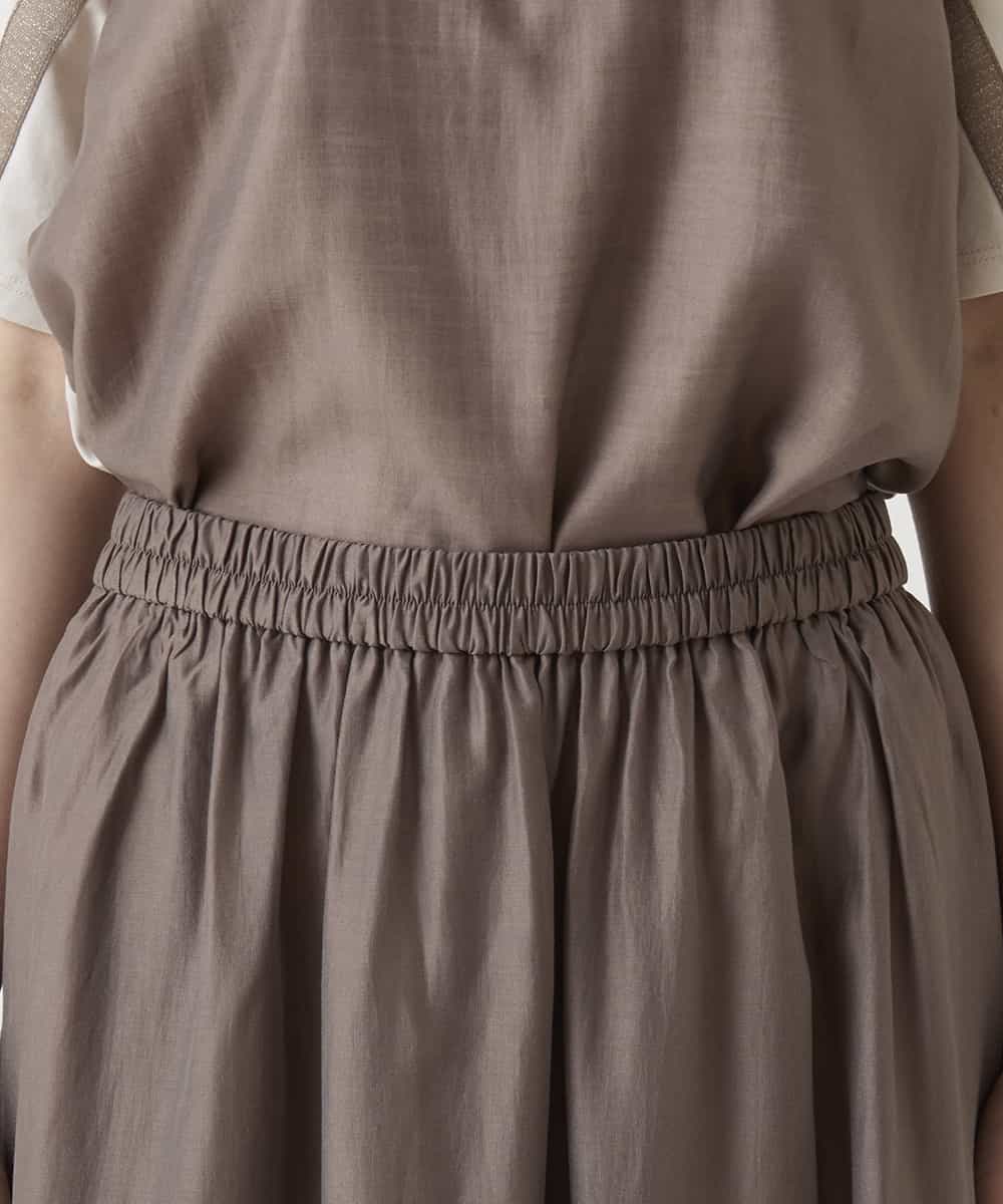 RBHIE04260 HIROKO BIS(ヒロコ ビス) メッシュアクセントアシンメトリースカート /洗える ブラウン