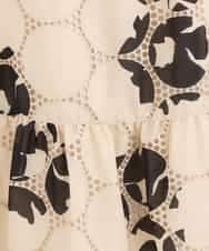 RBHIT02330 HIROKO BIS(ヒロコ ビス) 【洗える】サークル刺繍フラワープリントスカート ベージュ