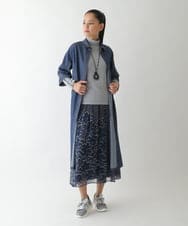 RBHJB11360 HIROKO BIS(ヒロコ ビス) 楊柳シフォンフラワープリントスカート ネイビー