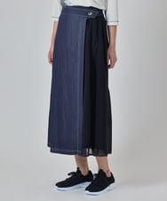 RBHJD02290 HIROKO BIS(ヒロコ ビス) デニムライクツイルシアーラップスカート ネイビー