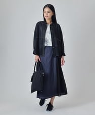 RBHJD02290 HIROKO BIS(ヒロコ ビス) デニムライクツイルシアーラップスカート ネイビー
