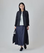 RBHJD02290 HIROKO BIS(ヒロコ ビス) デニムライクツイルシアーラップスカート ネイビー
