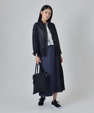 RBHJD02290 HIROKO BIS(ヒロコ ビス) デニムライクツイルシアーラップスカート ネイビー