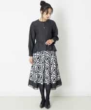 RBHJQ22360 HIROKO BIS(ヒロコ ビス) フラワー刺繍スカート ホワイト