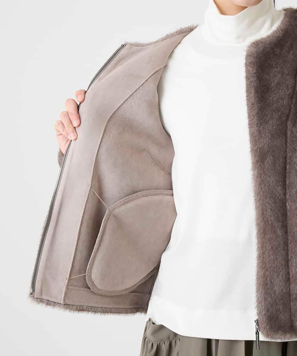 RBJAG40490 HIROKO BIS(ヒロコ ビス) エコファーショートジャケット ベージュ
