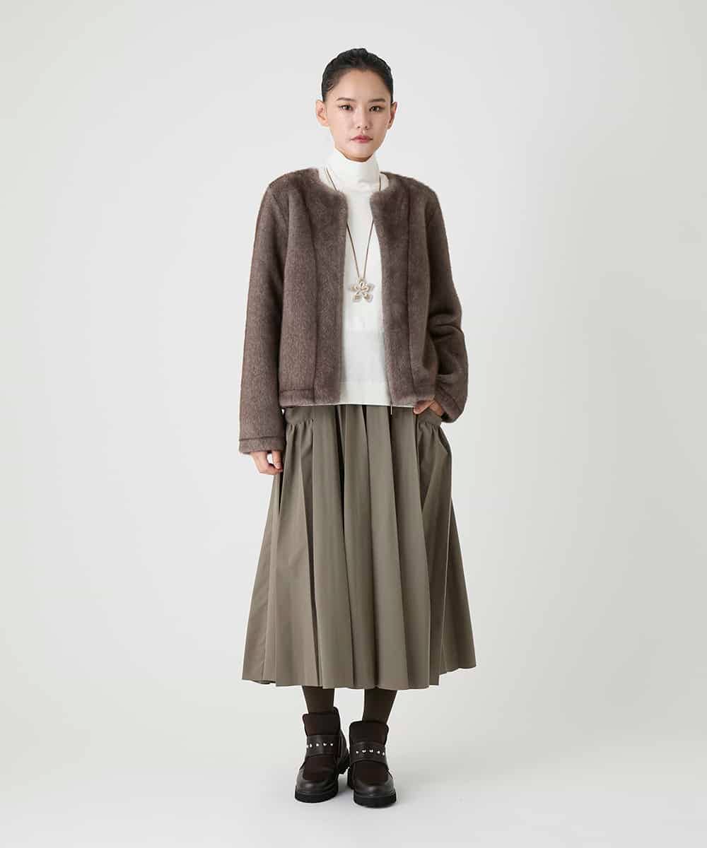 RBJAG40490 HIROKO BIS(ヒロコ ビス) エコファーショートジャケット ベージュ
