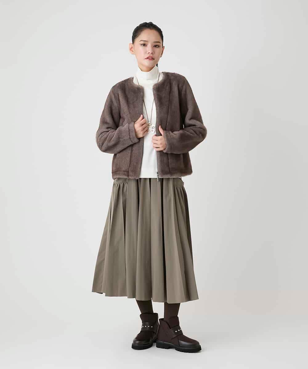 RBJAG40490 HIROKO BIS(ヒロコ ビス) エコファーショートジャケット ベージュ