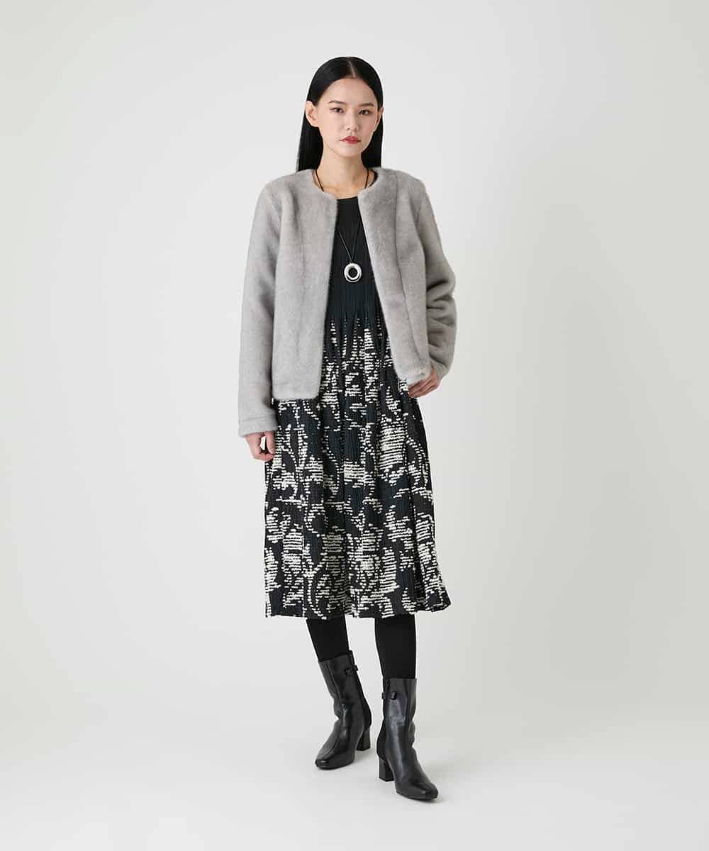 RBJAG40490 HIROKO BIS(ヒロコ ビス) エコファーショートジャケット ベージュ