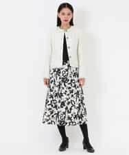 RBJAV35490 HIROKO BIS(ヒロコ ビス) ラメツイードフリンジジャケット ホワイト