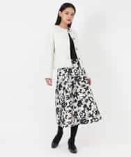 RBJAV35490 HIROKO BIS(ヒロコ ビス) ラメツイードフリンジジャケット ホワイト