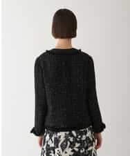 RBJAV35490 HIROKO BIS(ヒロコ ビス) ラメツイードフリンジジャケット ブラック