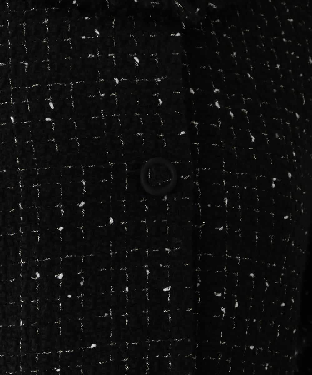 RBJAV35490 HIROKO BIS(ヒロコ ビス) ラメツイードフリンジジャケット ブラック