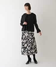 RBJAV35490 HIROKO BIS(ヒロコ ビス) ラメツイードフリンジジャケット ブラック