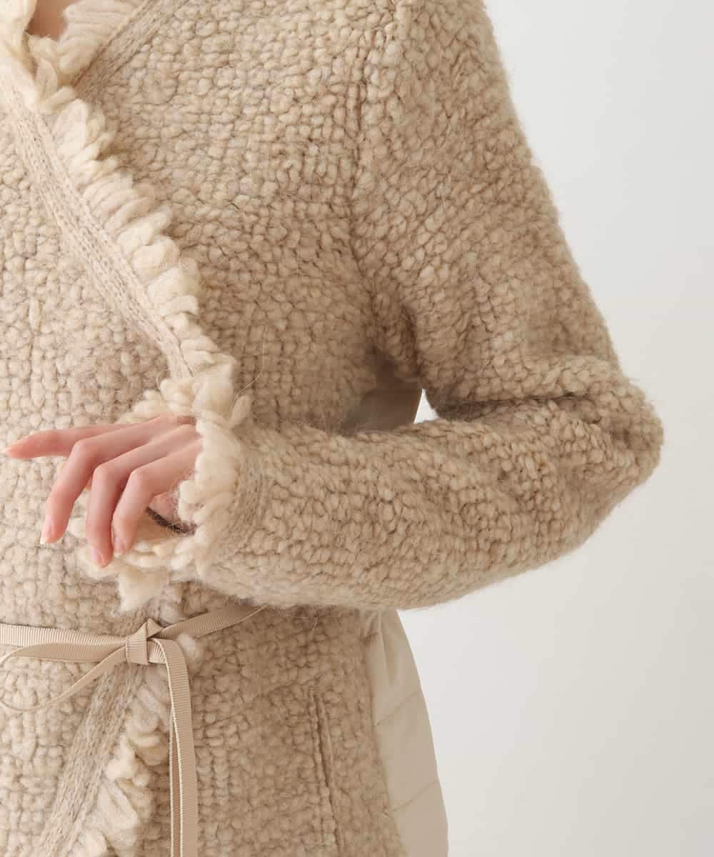 RBJAX11490 HIROKO BIS(ヒロコ ビス) ループフリンジデザインジャケット ベージュ