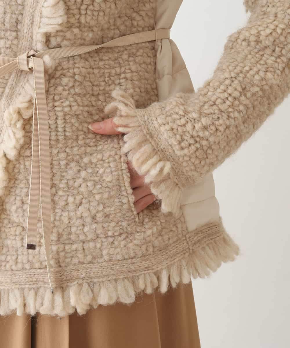 RBJAX11490 HIROKO BIS(ヒロコ ビス) ループフリンジデザインジャケット ベージュ