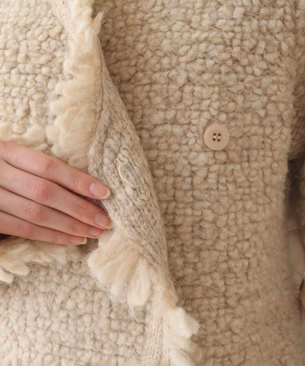 RBJAX11490 HIROKO BIS(ヒロコ ビス) ループフリンジデザインジャケット ベージュ