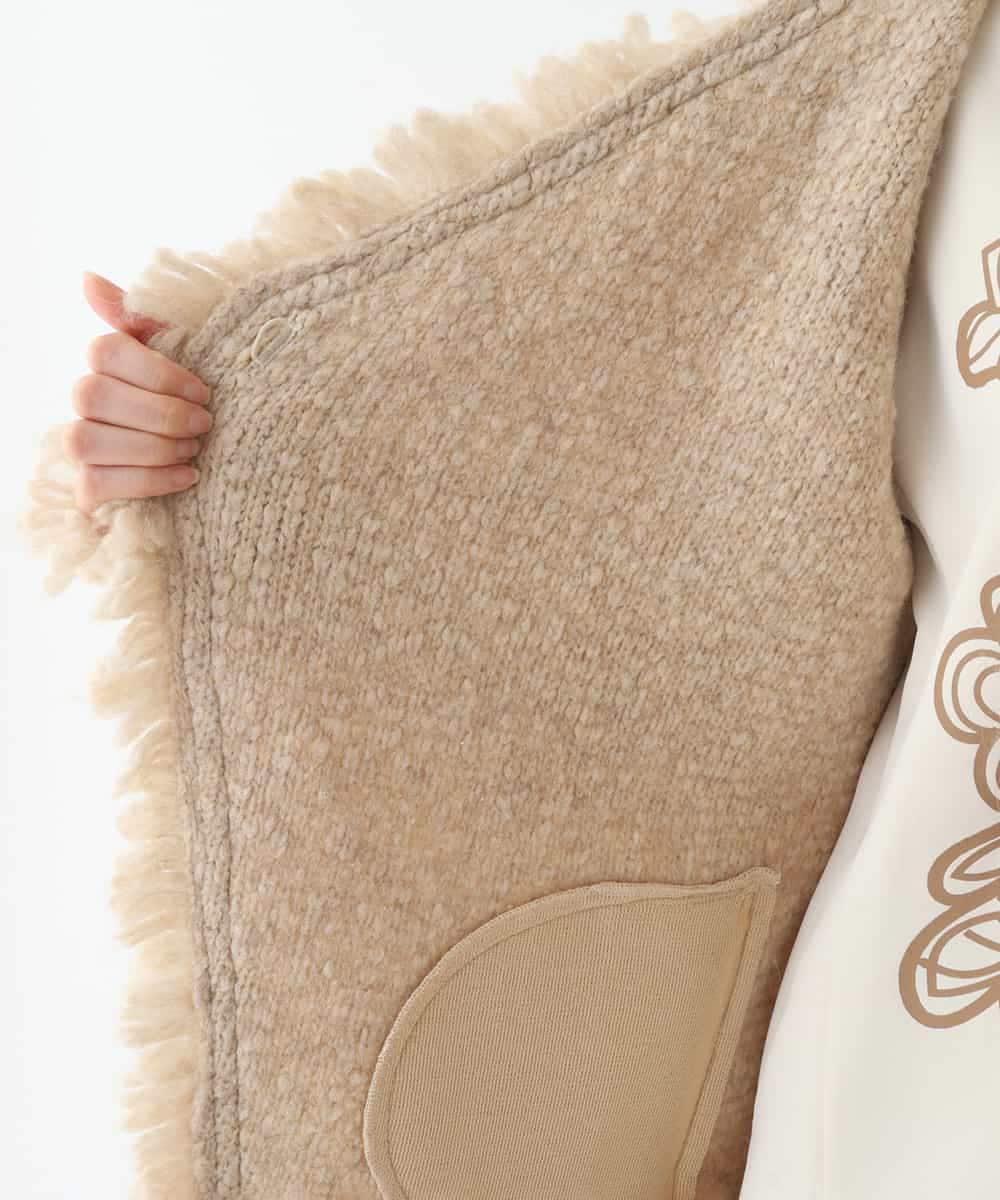 RBJAX11490 HIROKO BIS(ヒロコ ビス) ループフリンジデザインジャケット ベージュ