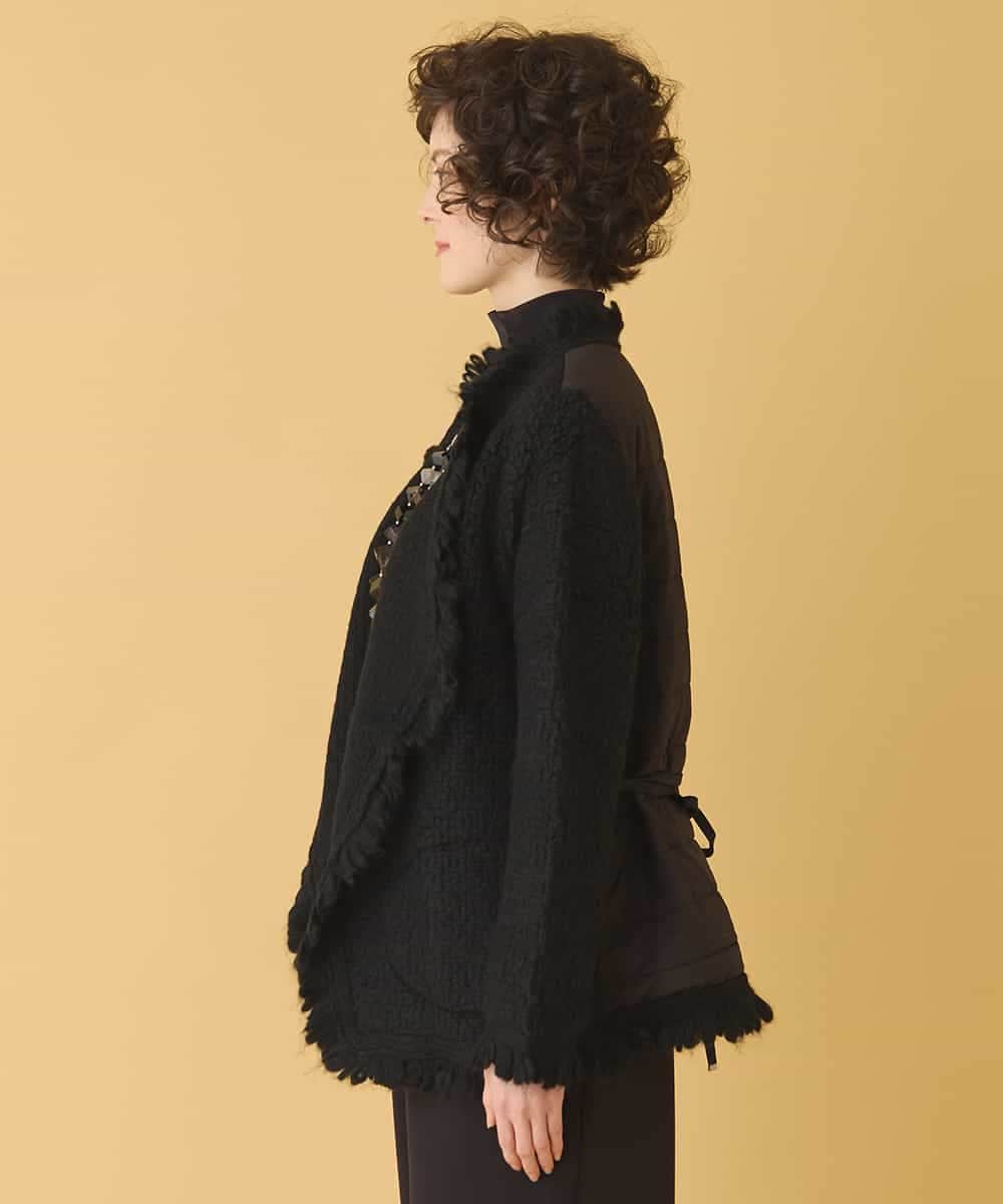 RBJAX11490 HIROKO BIS(ヒロコ ビス) ループフリンジデザインジャケット ブラック