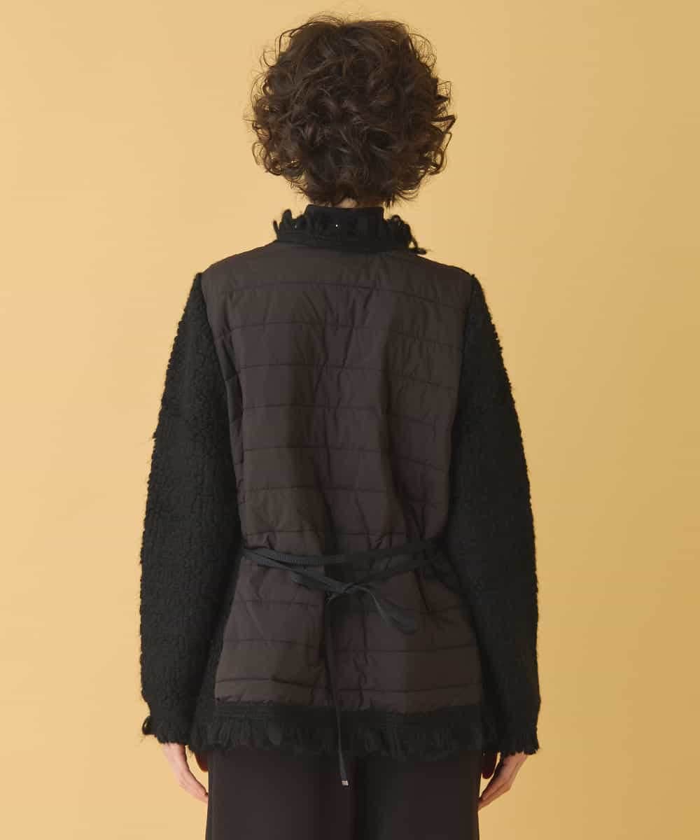 RBJAX11490 HIROKO BIS(ヒロコ ビス) ループフリンジデザインジャケット ブラック