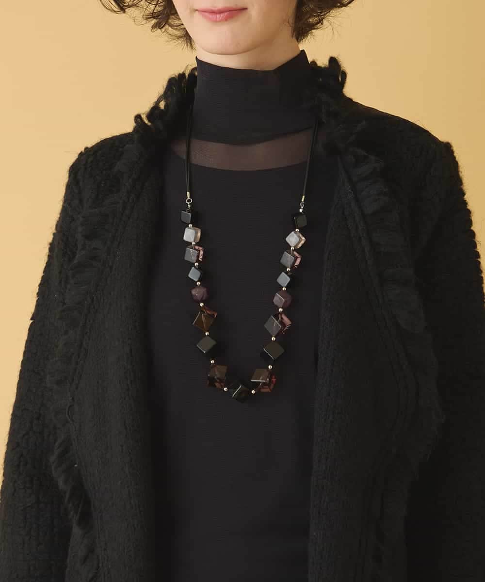 RBJAX11490 HIROKO BIS(ヒロコ ビス) ループフリンジデザインジャケット ブラック