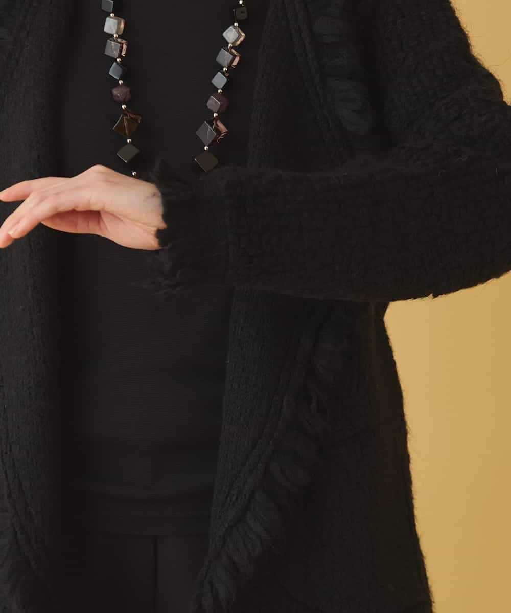 RBJAX11490 HIROKO BIS(ヒロコ ビス) ループフリンジデザインジャケット ブラック