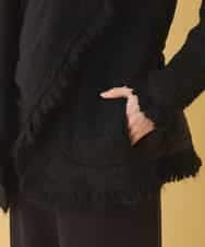 RBJAX11490 HIROKO BIS(ヒロコ ビス) ループフリンジデザインジャケット ブラック