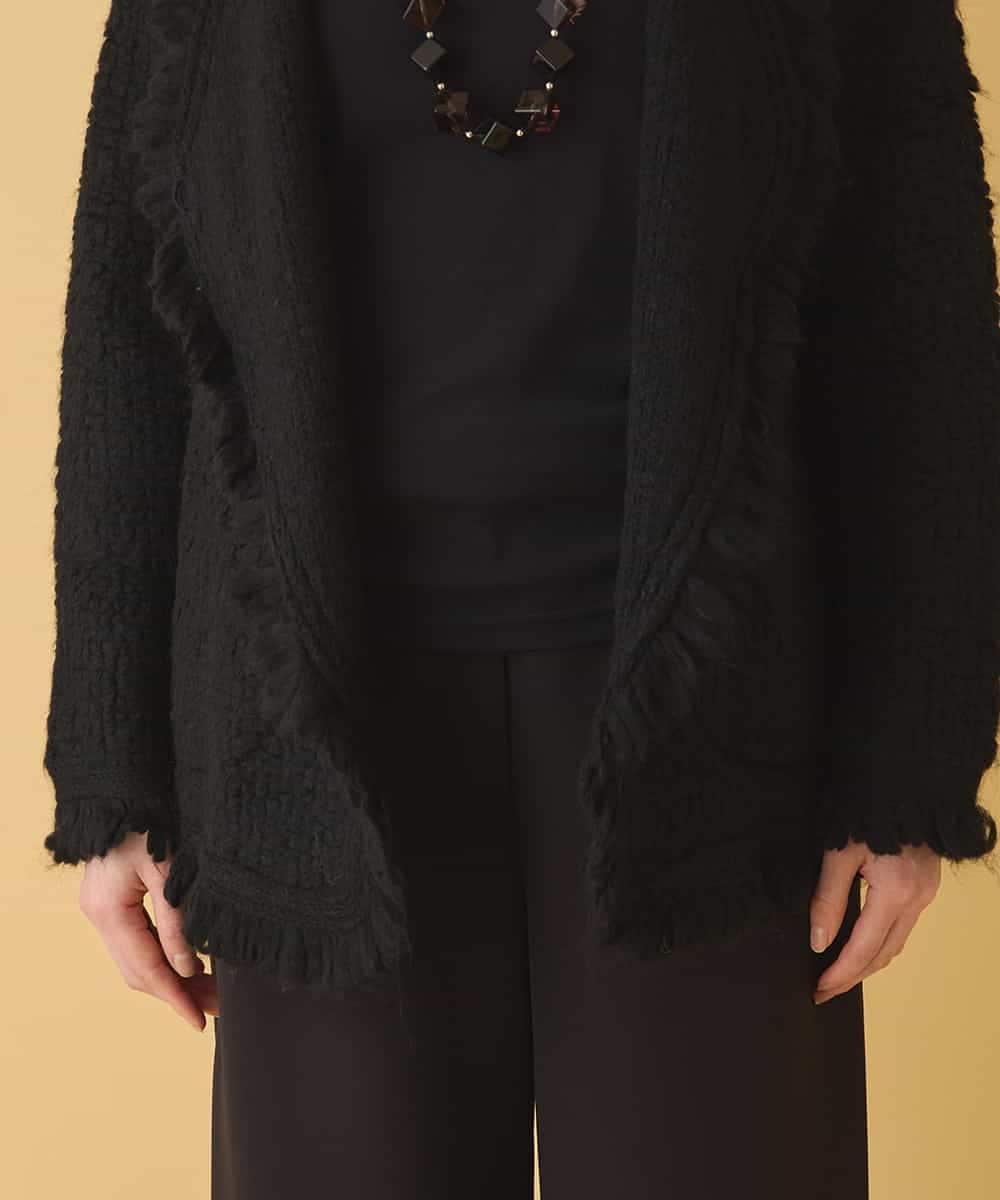 RBJAX11490 HIROKO BIS(ヒロコ ビス) ループフリンジデザインジャケット ブラック