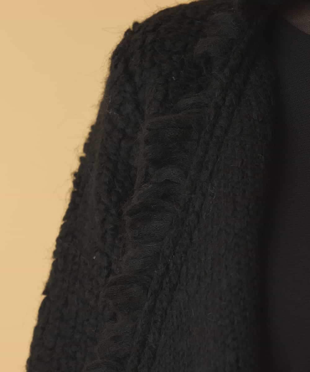 RBJAX11490 HIROKO BIS(ヒロコ ビス) ループフリンジデザインジャケット ブラック