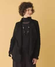 RBJAX11490 HIROKO BIS(ヒロコ ビス) ループフリンジデザインジャケット ブラック