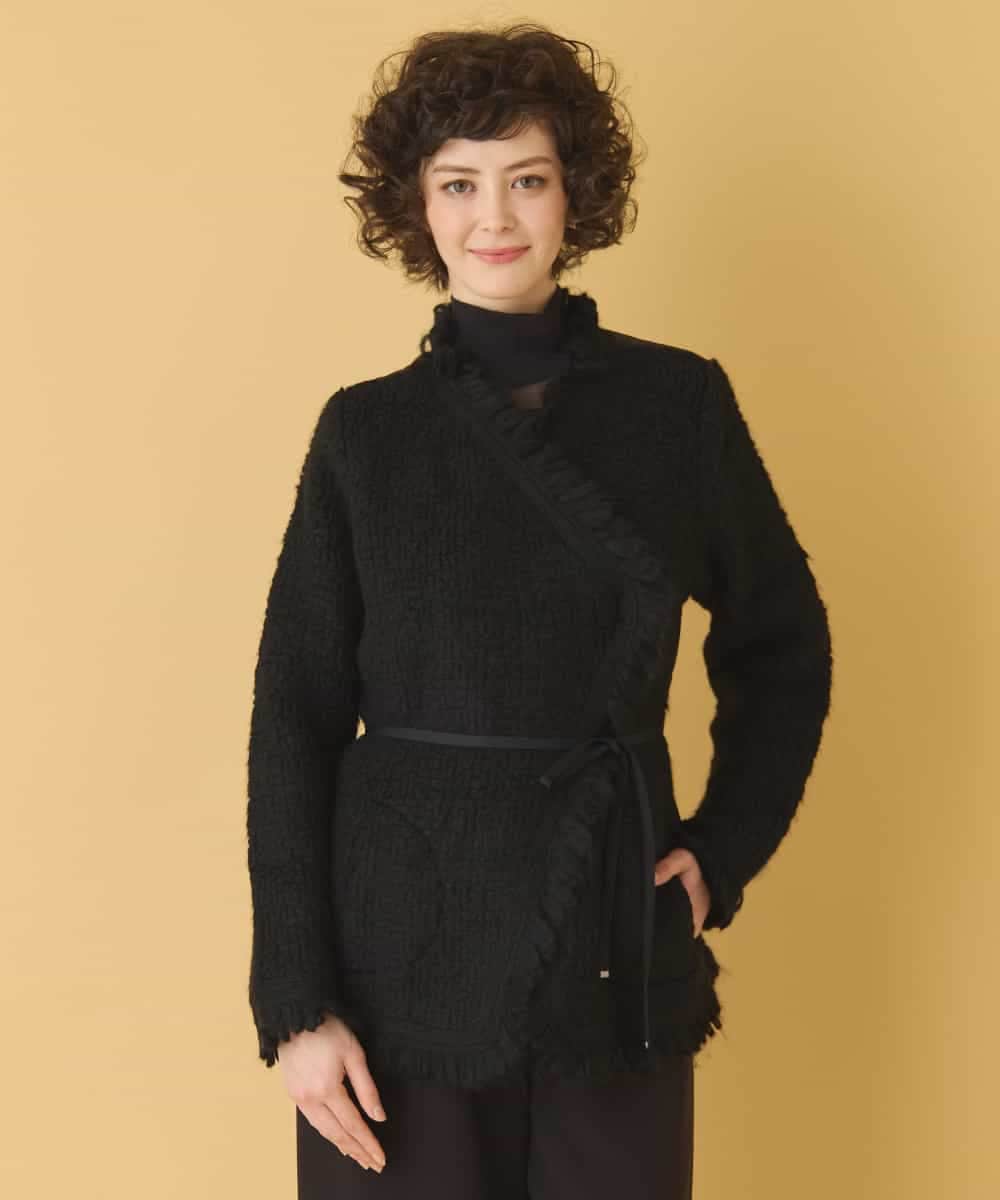 RBJAX11490 HIROKO BIS(ヒロコ ビス) ループフリンジデザインジャケット ブラック