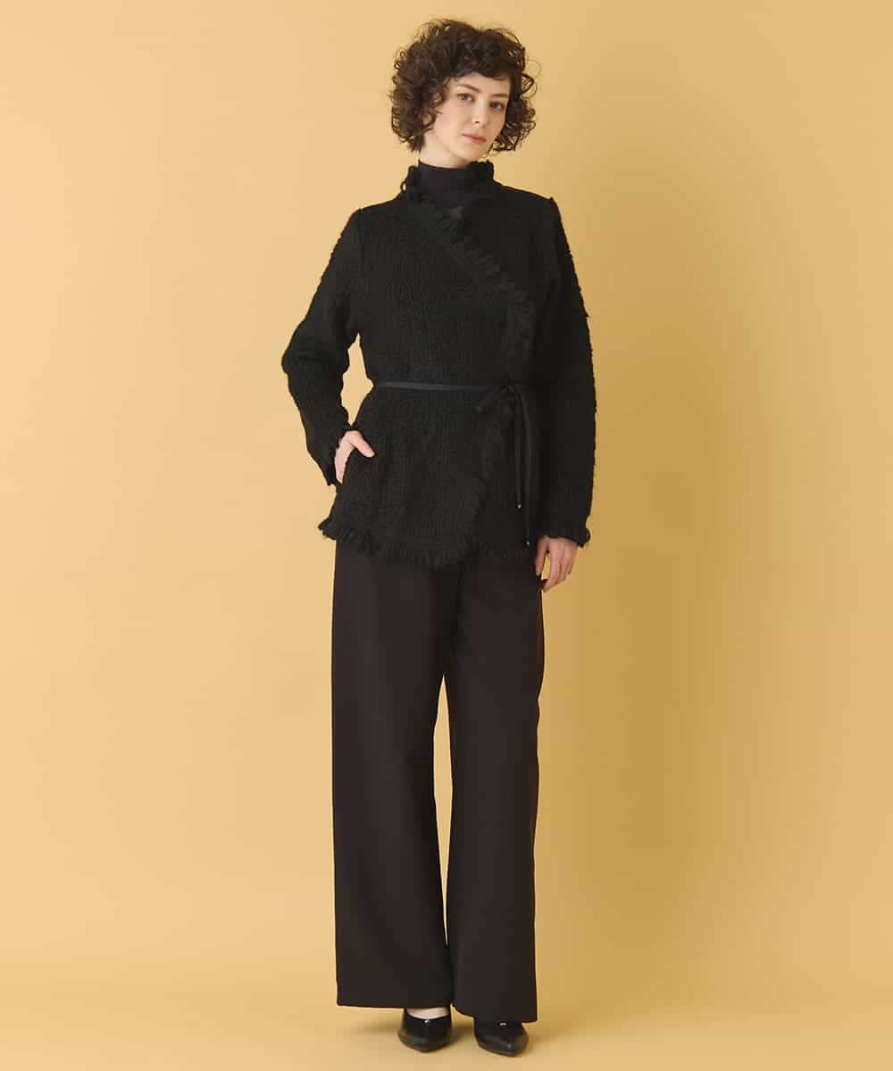 RBJAX11490 HIROKO BIS(ヒロコ ビス) ループフリンジデザインジャケット ブラック